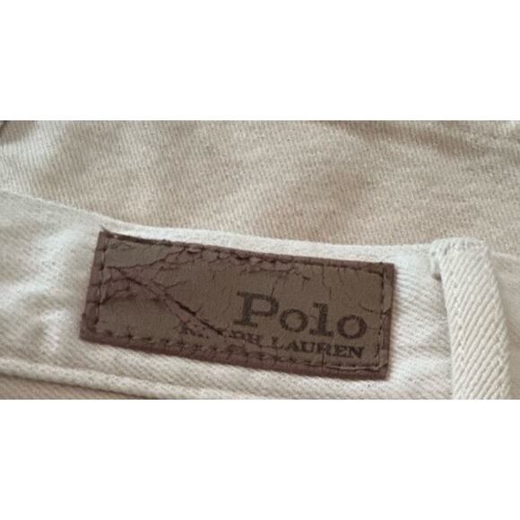 Ralph Lauren Polo Cotton Pocket Switching Two Tone Pants Cream Color Women Sz 28 - Picture 12 of 13